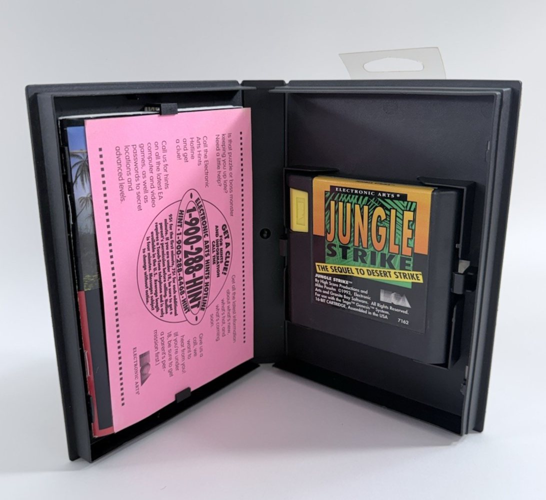Jungle Strike (Sega Genesis, 1993) Game, Case, Manual, Insert - Tested