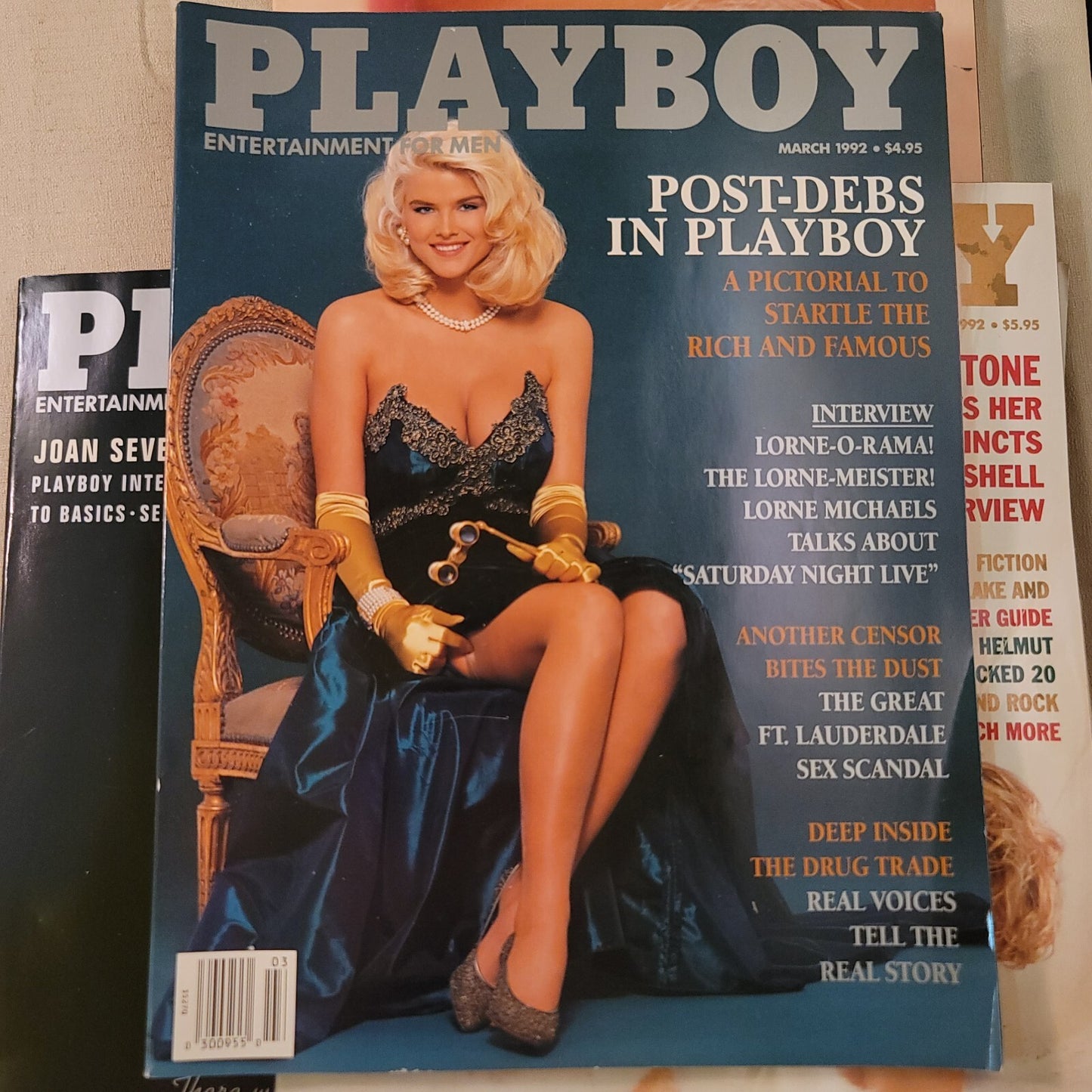 Playboy 1992 Set of 7 magazines - all with Centerfolds