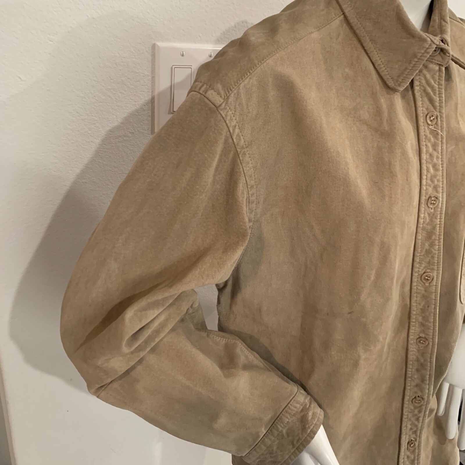 Talbots Genuine Leather Women's Medium Long Sleeved Button Up Shirt