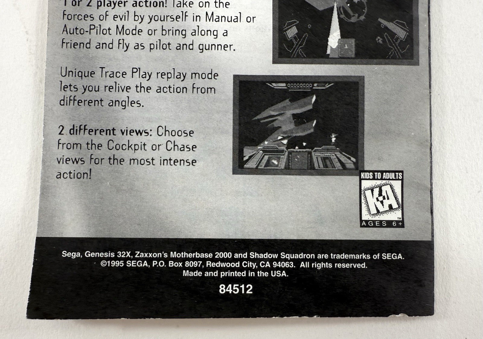 Zaxxon's Motherbase 2000 (Sega Genesis 32X, 1995) Instructional Manual 84512