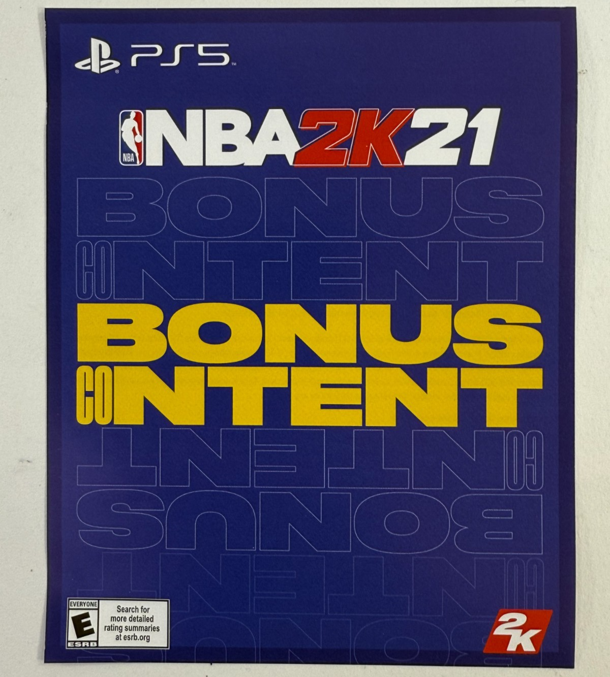NBA 2K21 (Sony PlayStation 5, 2020) Game Case & Insert