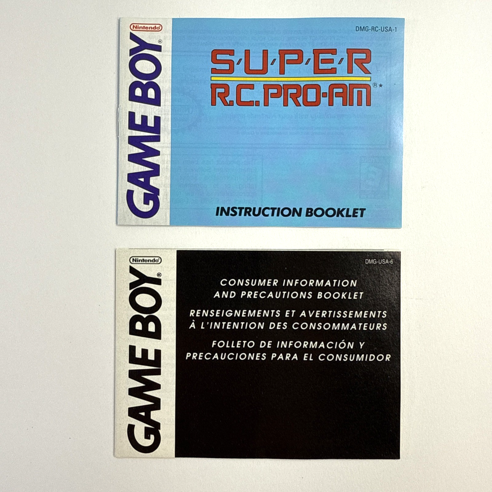 Super R.C. PRO-AM (Nintendo GameBoy, 1998) Game Box Manual Inserts -  Tested
