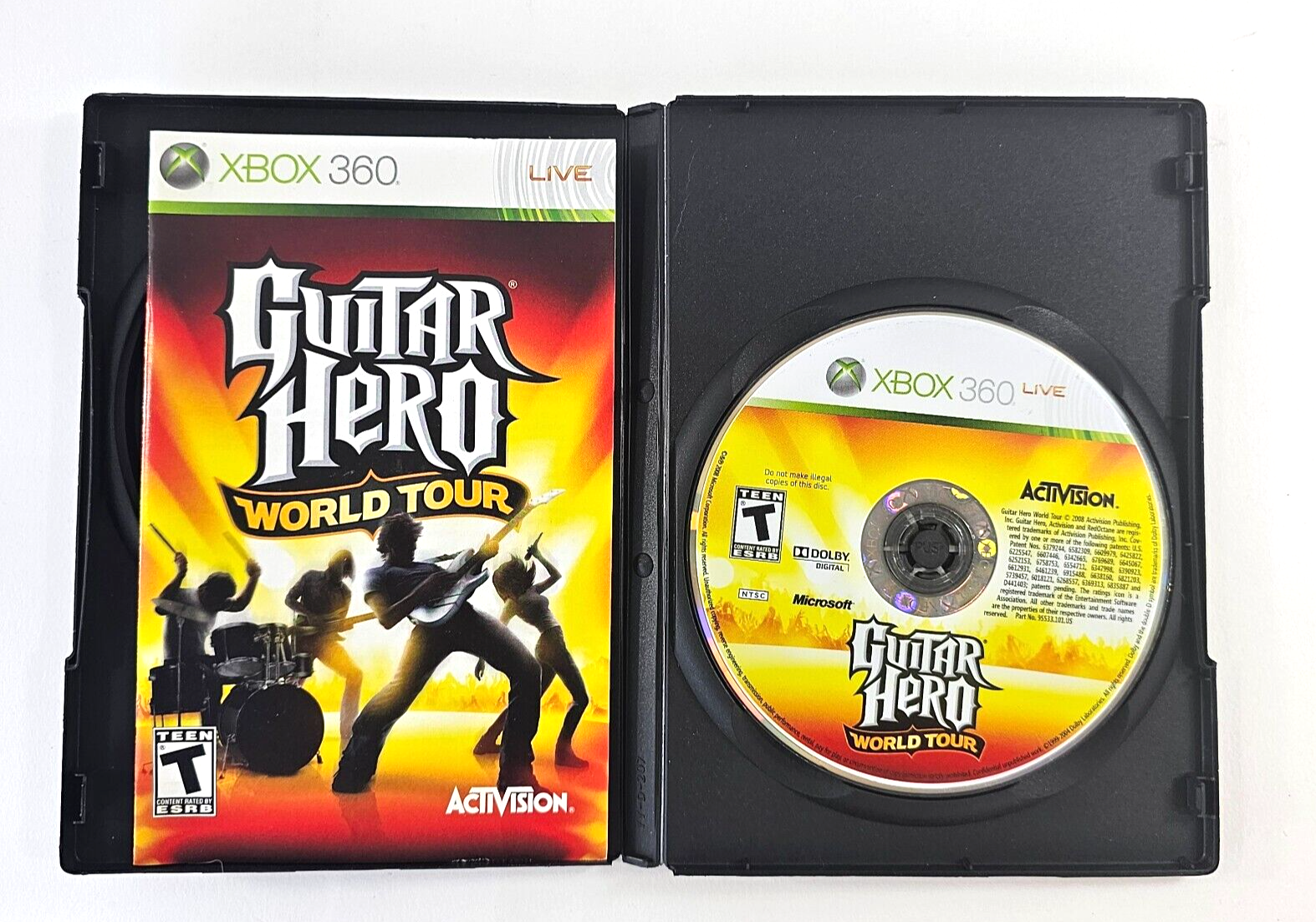 Guitar Hero World Tour (Xbox 360, 2004) Game, Manual, Case Art  - Tested - Read