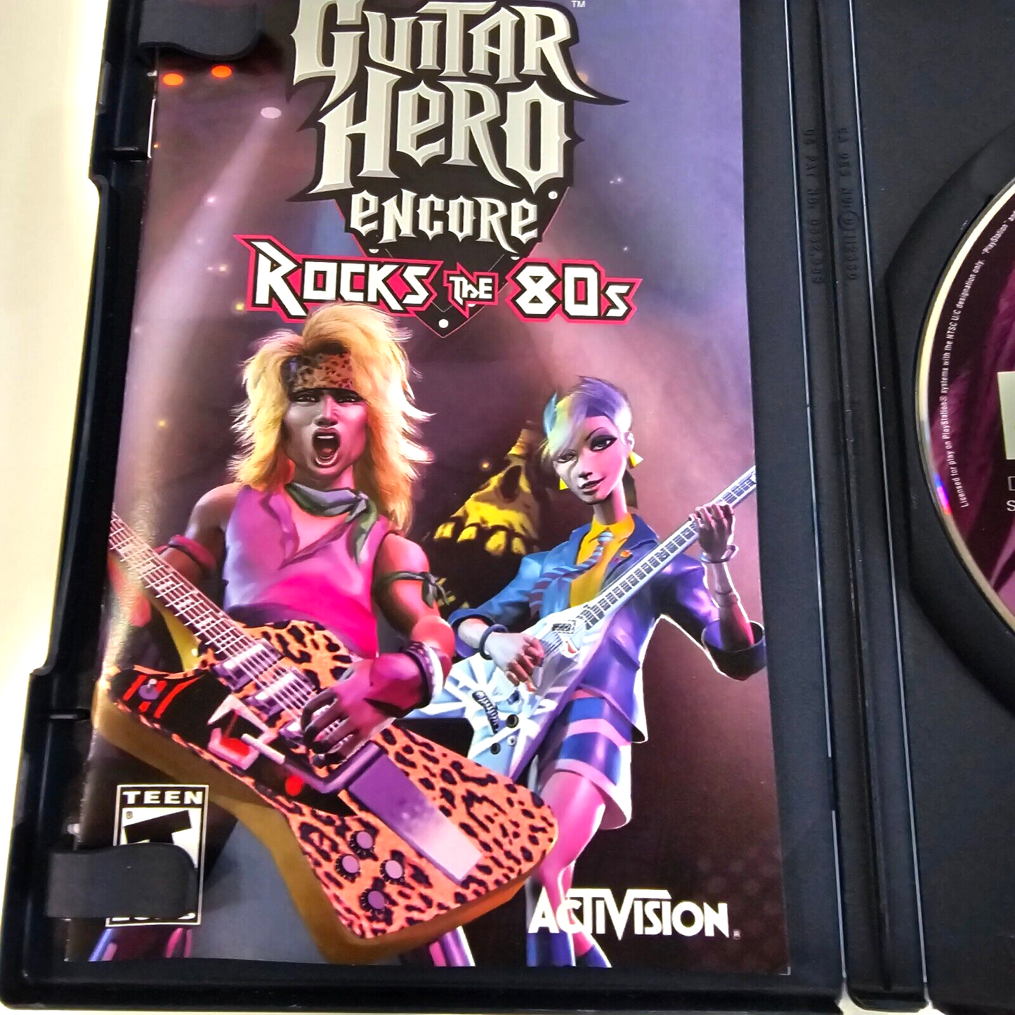Guitar Hero Encore Rocks the 80's (Sony PlayStation 2, 2007) Case Game Manual