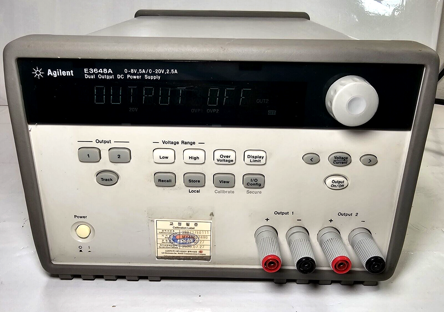 Agilent E3648A Dual Output DC Power Supply 0-8V,5A/0-20V,2.5A - Tested - 2490