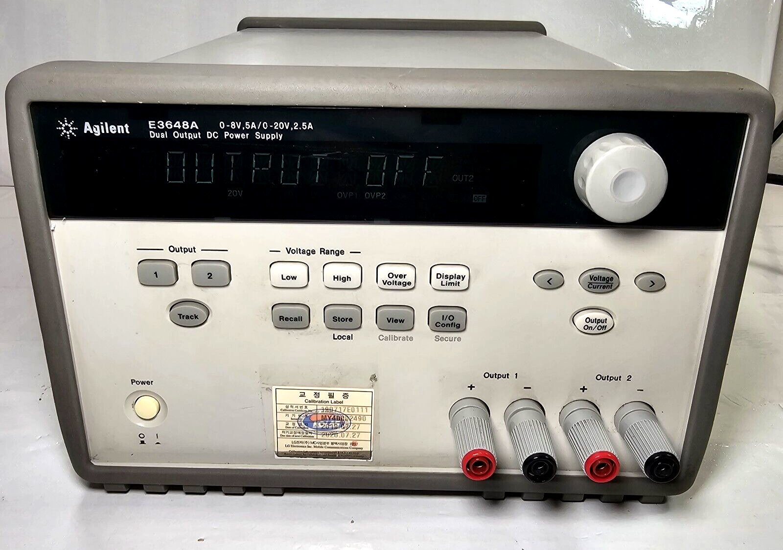 Agilent E3648A Dual Output DC Power Supply 0-8V,5A/0-20V,2.5A - Tested - 2490