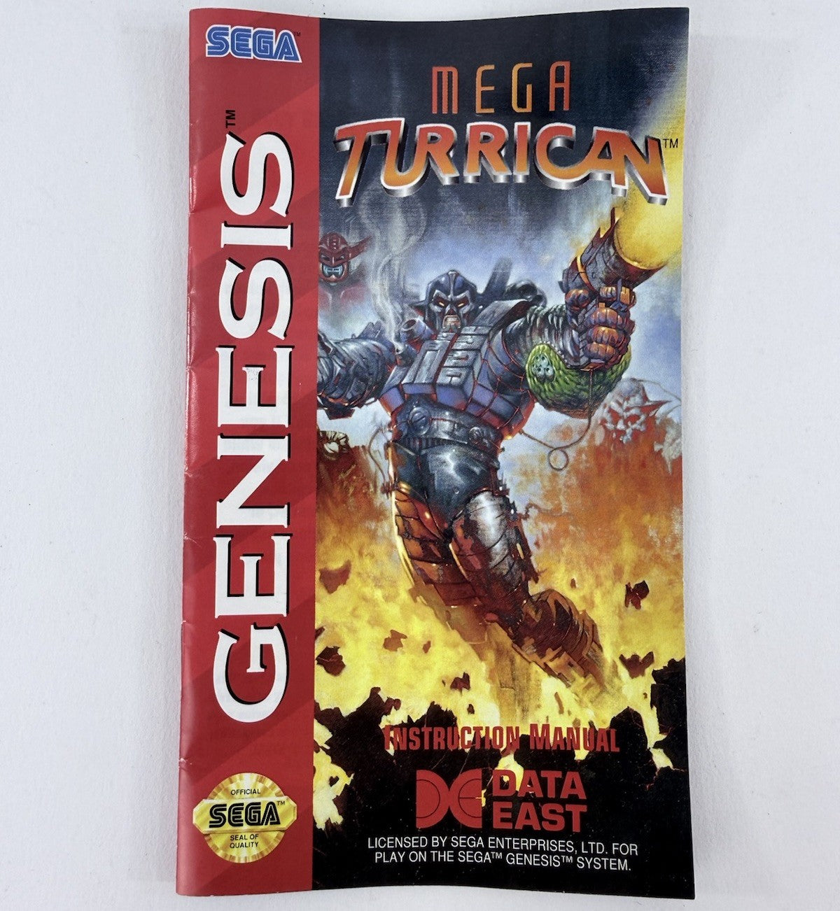 Mega Turrican (Sega Genesis, 1994) Game Case Manual Registration - Tested