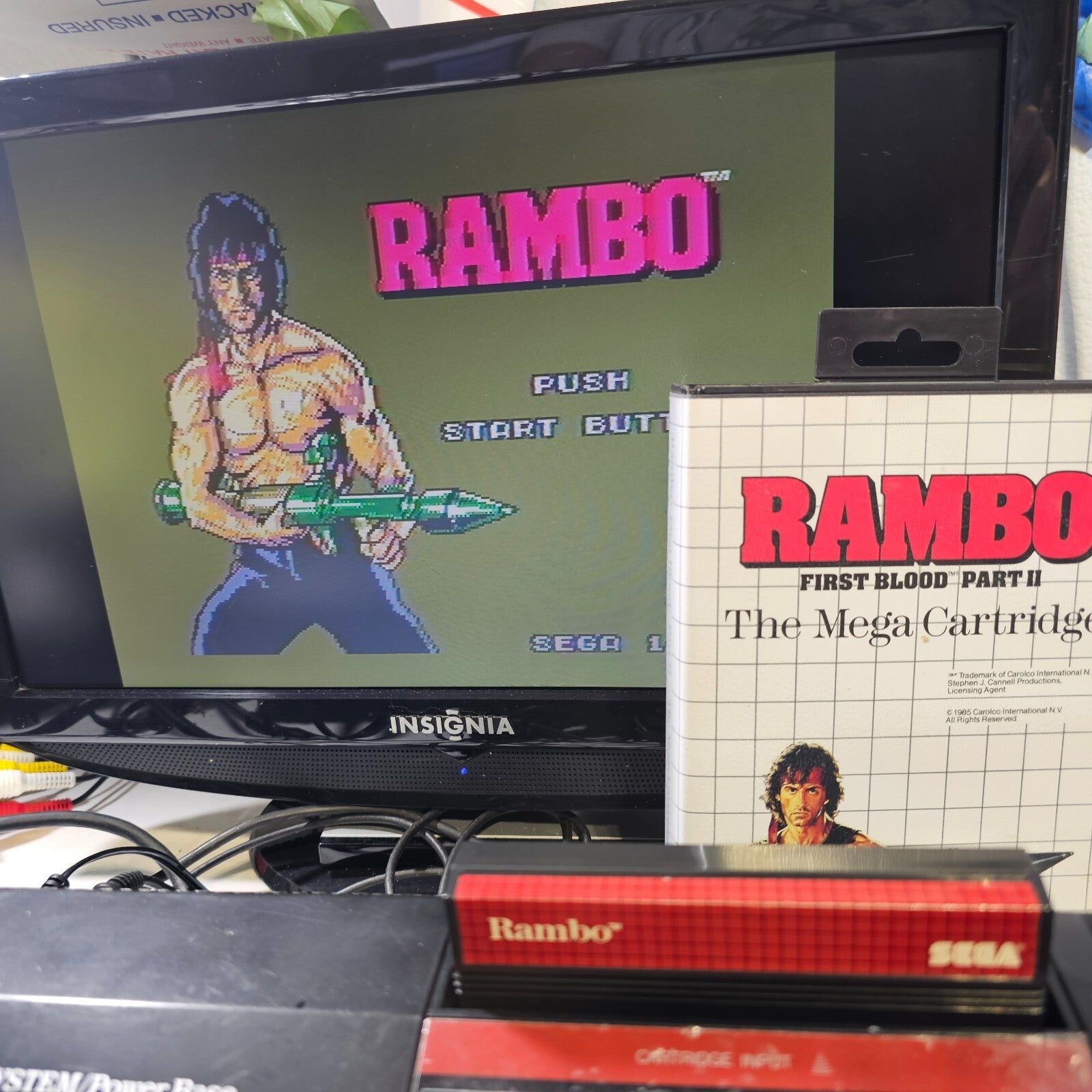 Rambo: First Blood Part II (Sega Master System, 1986) Game and Case  - Tested