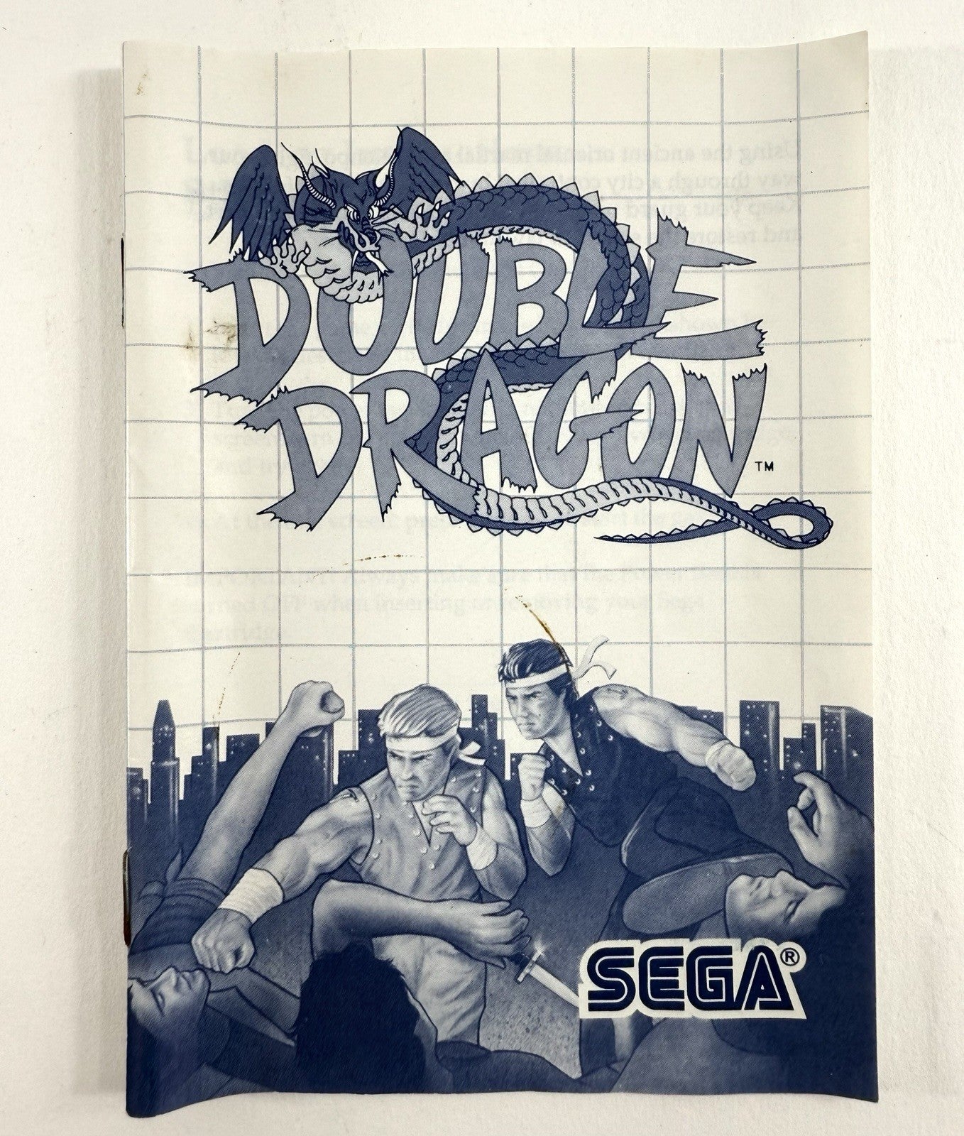 Double Dragon (Sega Master System, 1988) Game Case Manual - Tested and Working