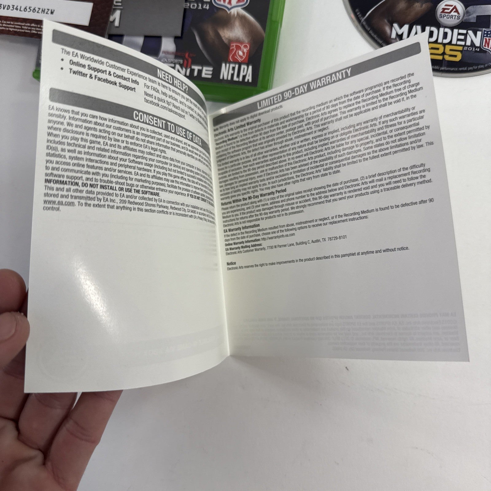 Madden NFL 25 (Microsoft Xbox One, 2013) Game Case Inserts - Tested