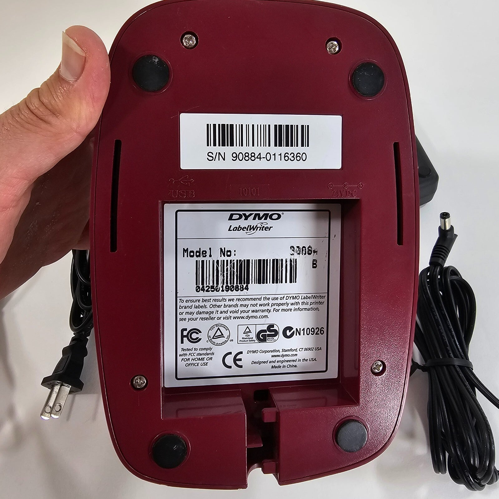 Dymo LabelWriter 330 Turbo Thermal Label Printer AC Adapter & USB Cable - Tested