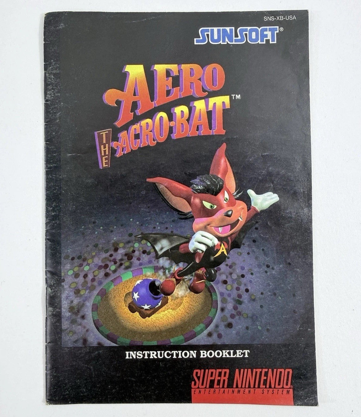 Aero The Acro-Bat 1993 Instruction Booklet for Super Nintendo SNS-XB-USA