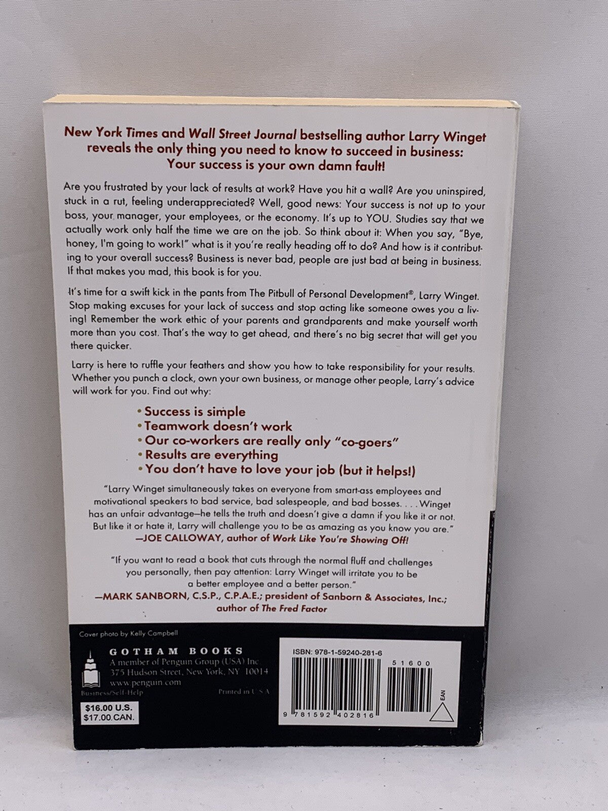 You're Broke Because You Want to Be (Larry Winget Bundle) It’s Called Work For..