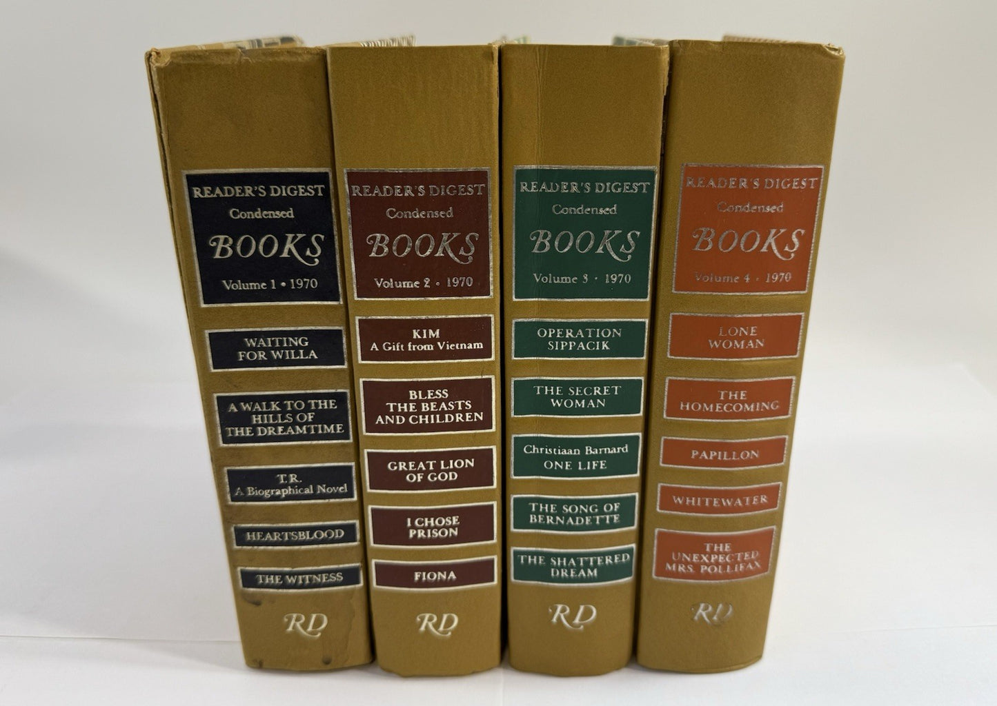 Readers Digest Condensed Books (First Edition Hardcover, 1970) Volume 1-4