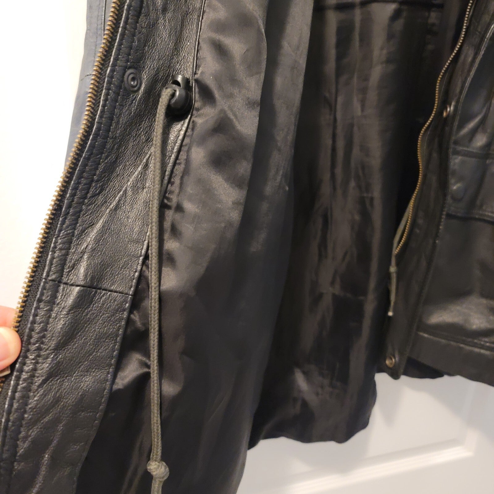 John Ashford Black Leather Men's Coat Size XL  RN18711