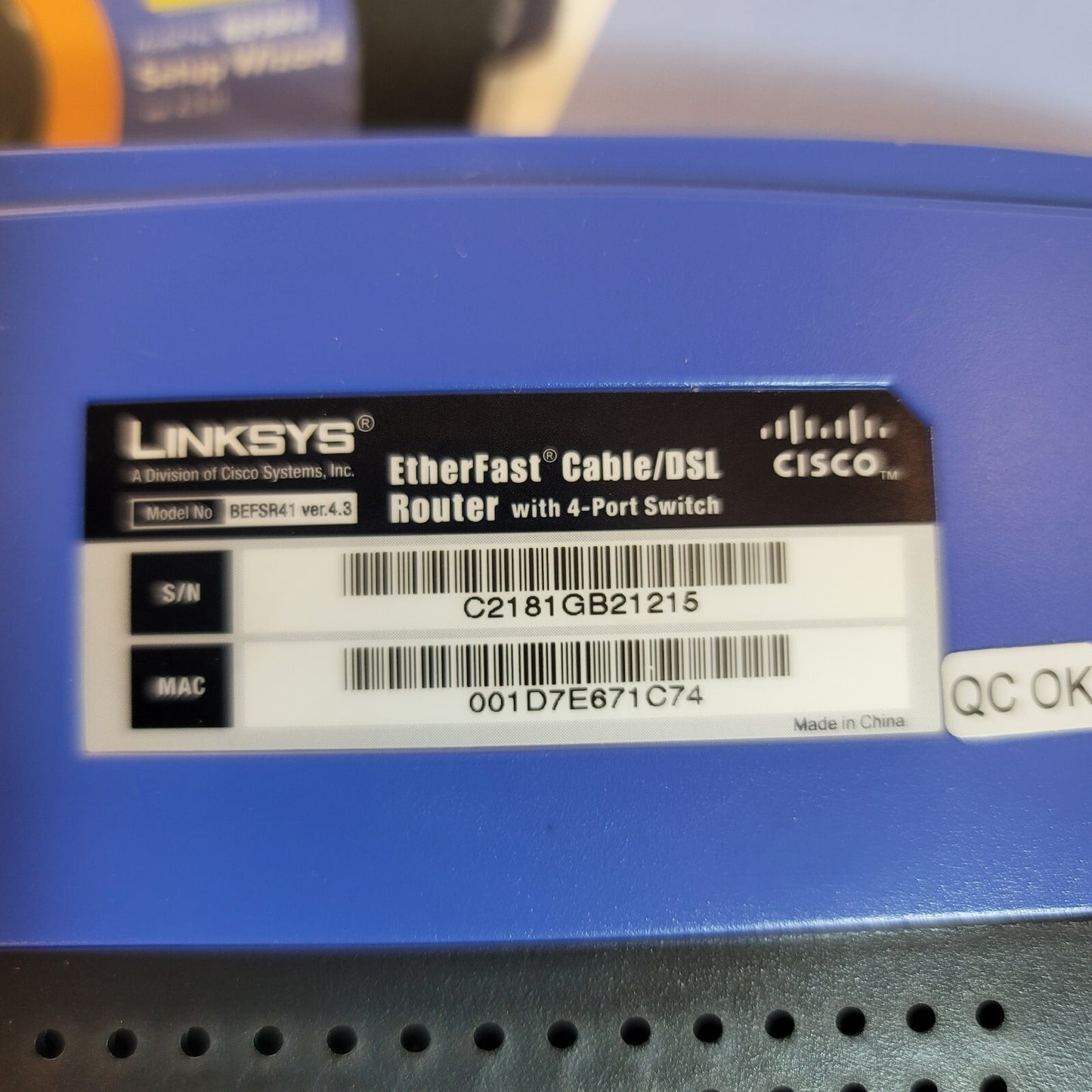 Linksys BEFSR41 4-Port 10/100 Wired Router (BEFSR41 v4)