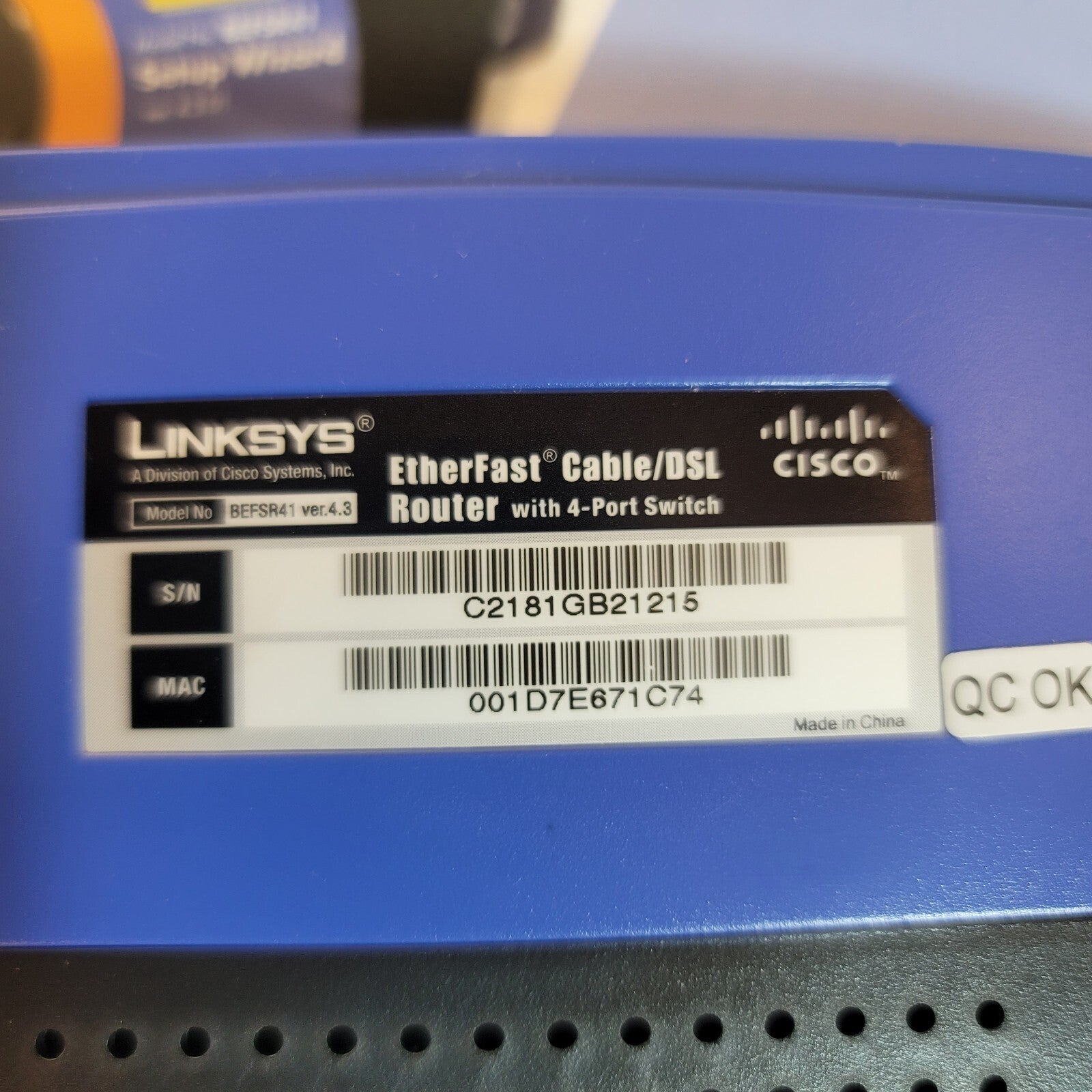 Linksys BEFSR41 4-Port 10/100 Wired Router (BEFSR41 v4)