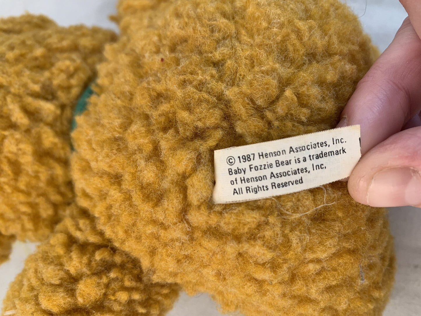 1987 Henson Associates, Inc.  7" Baby Fozzie Bear Plush