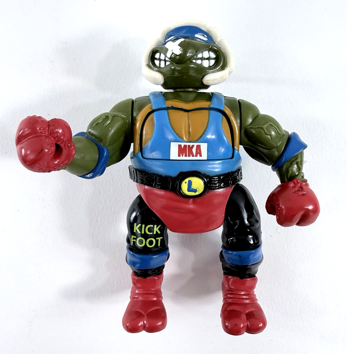 Playmates 1992 TMNT 6" Kowabunga Kickboxing Leo & Complete Accessories - Tested