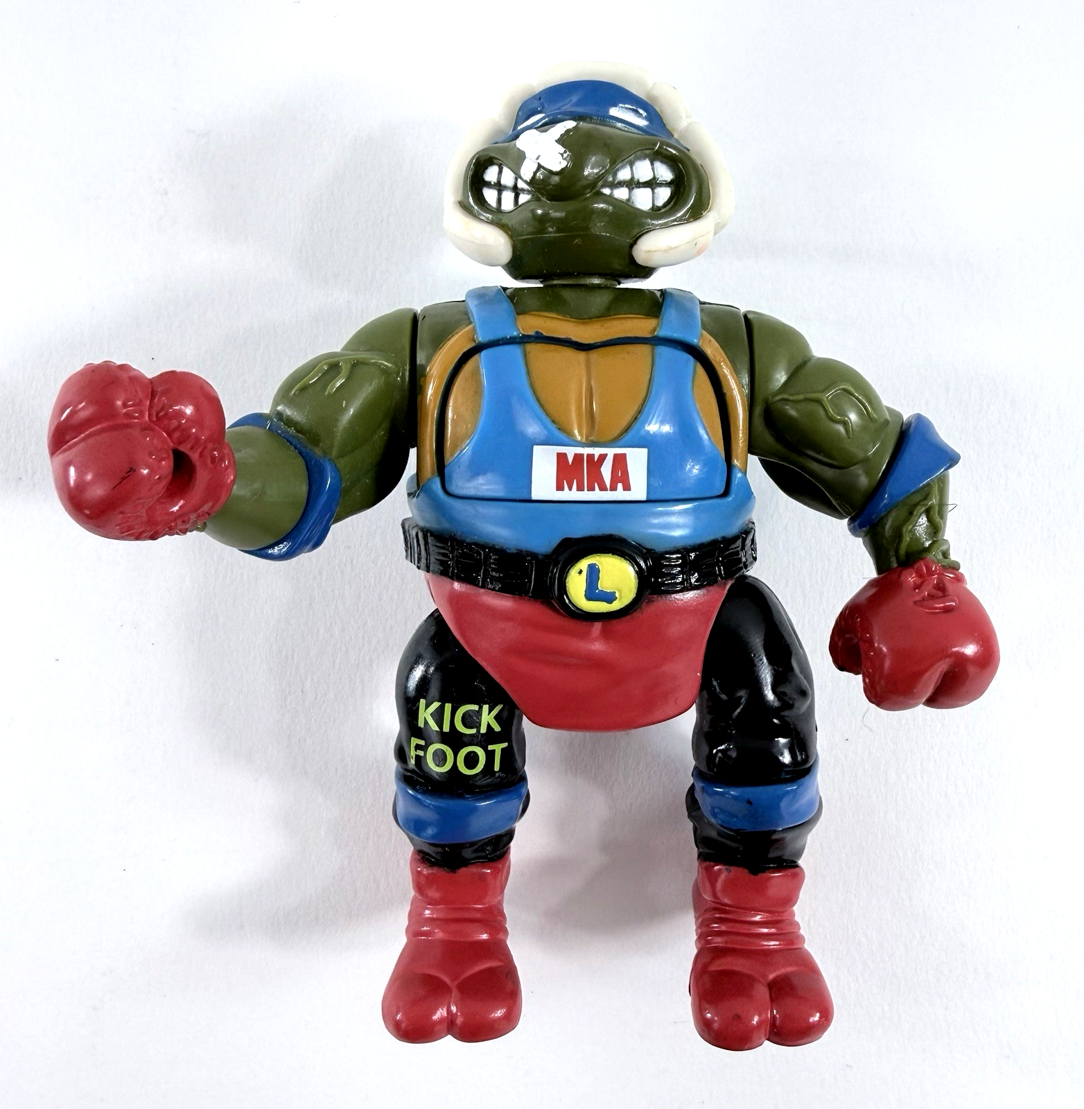 Playmates 1992 TMNT 6" Kowabunga Kickboxing Leo & Complete Accessories - Tested