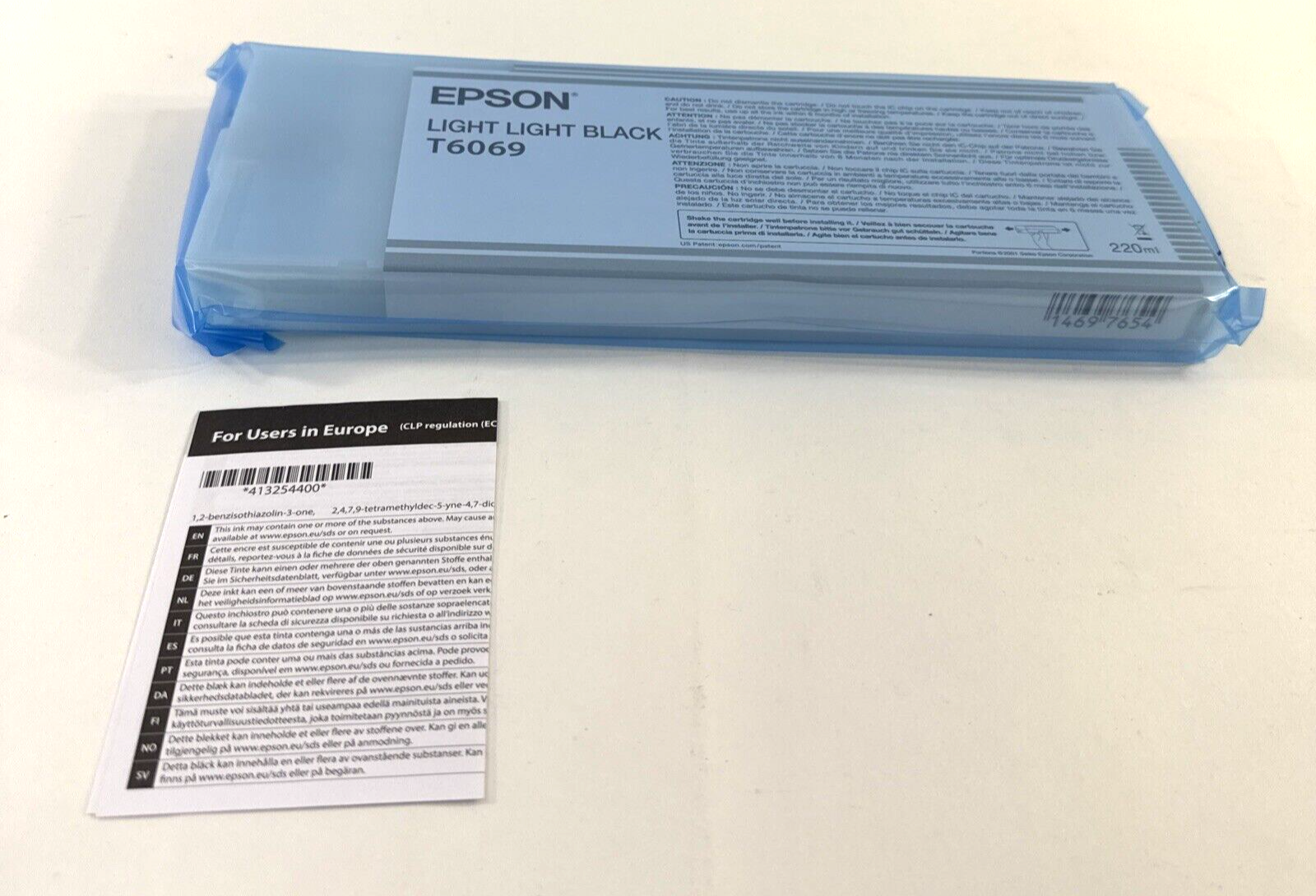 Epson T6069 K3 Photo Light Black Ink 220ml Stylus Pro 4800/4880 - Exp 2019 - New