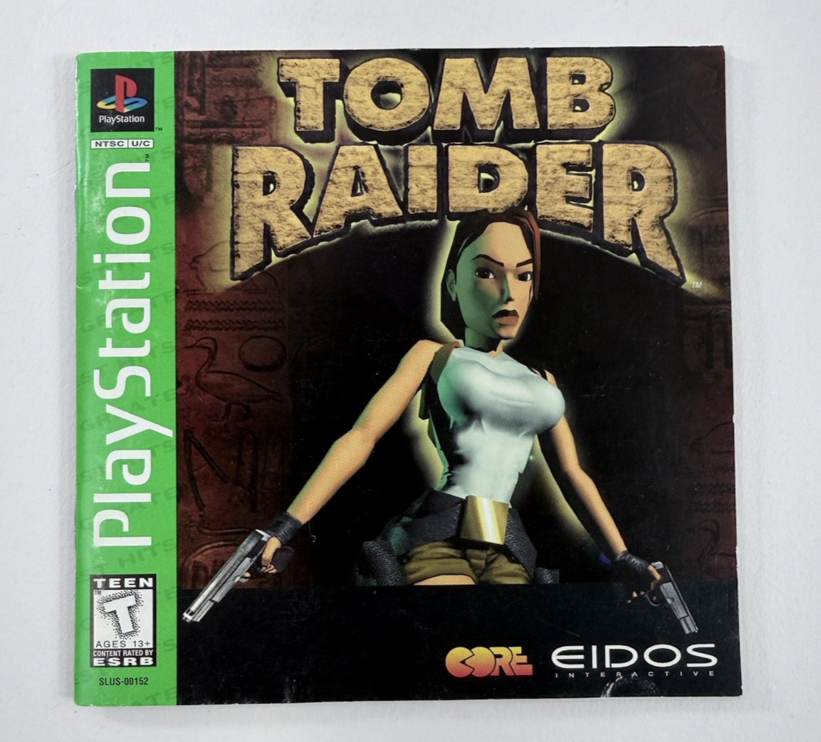 Tomb Raider (Sony PlayStation, 1996) - Game Case Manual Registration - Tested