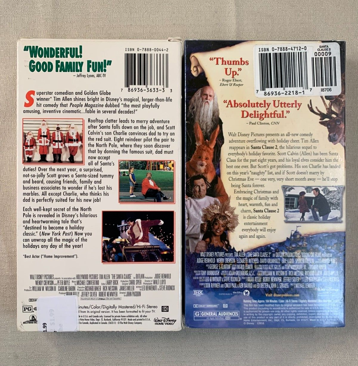 The Santa Clause/The Santa Clause 2 (VHS, 1998) Christmas bundle