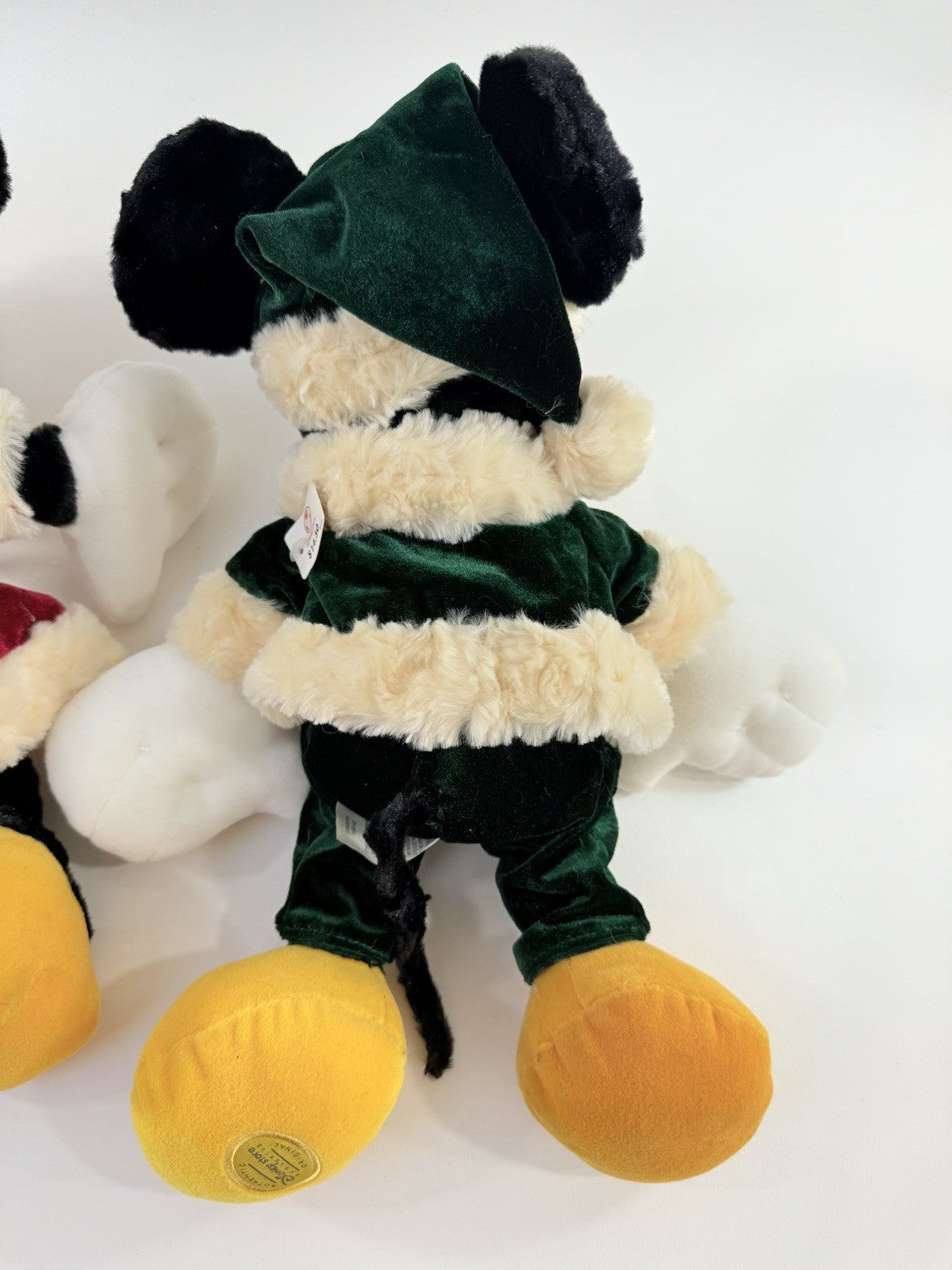 Disney Store Mickey Traditions Christmas 12" Mickey and Minnie Velvet Plush Set