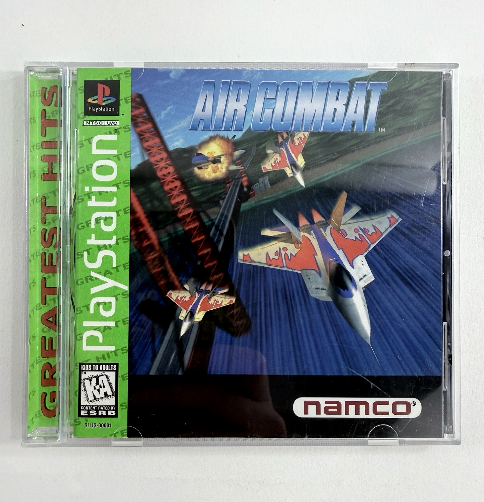 Air Combat (Sony PlayStation 1, 1995) Game Case Manual Registration - Tested