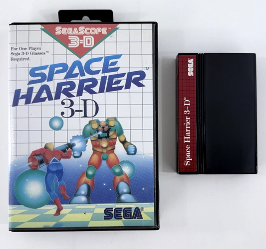 Space Harrier 3-D (Sega Master System, 1988) Game and Case - Tested and Working