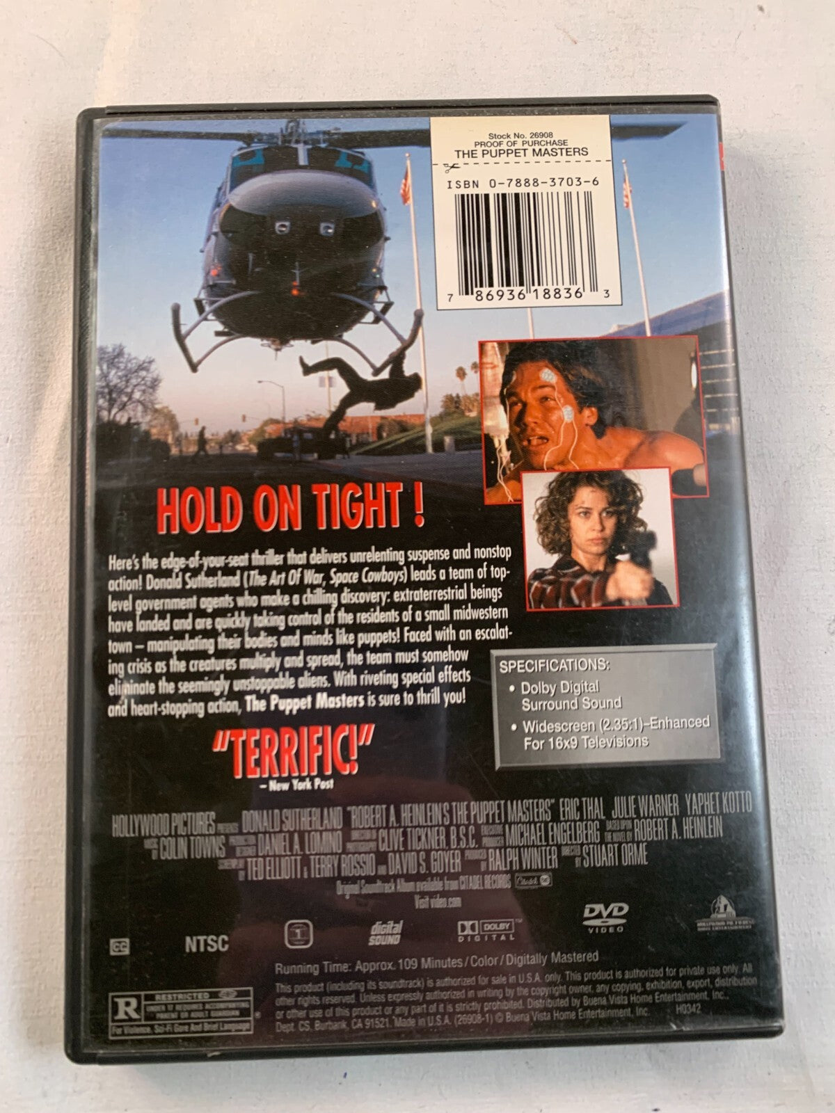 The Puppet Masters (DVD, 2002) Tested and Working