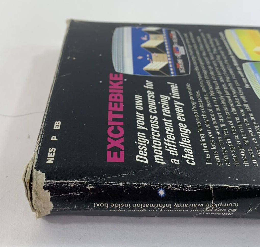 Excitebike (Nintendo Entertainment System, 1985) Game Box Poster Foam - Tested