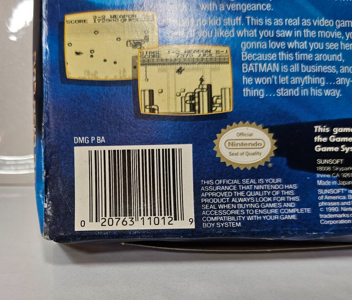 Batman: The Video Game (Nintendo Gameboy, 1990) Game Manual Box Inserts - Tested