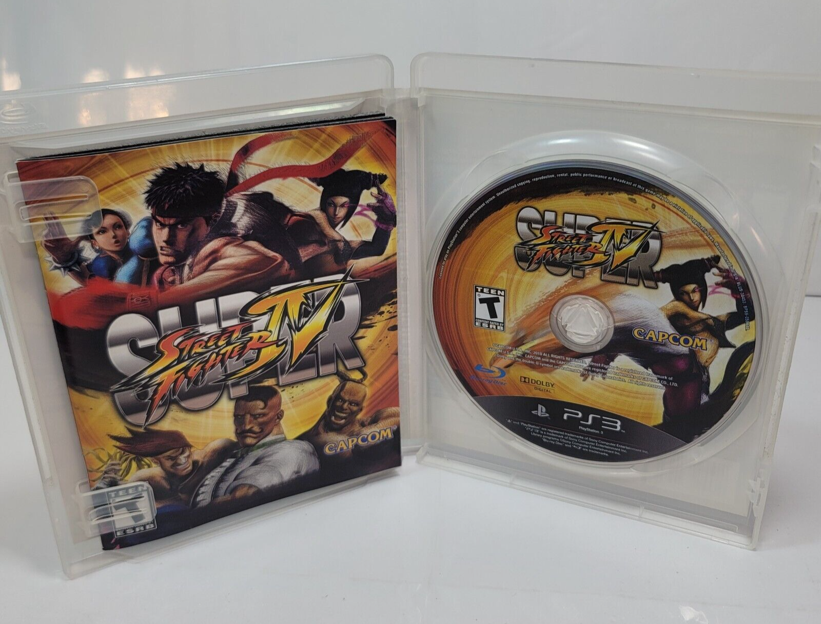Super Street Fighter IV 4 (Sony PlayStation 3, 2010) Game Case Manual Complete