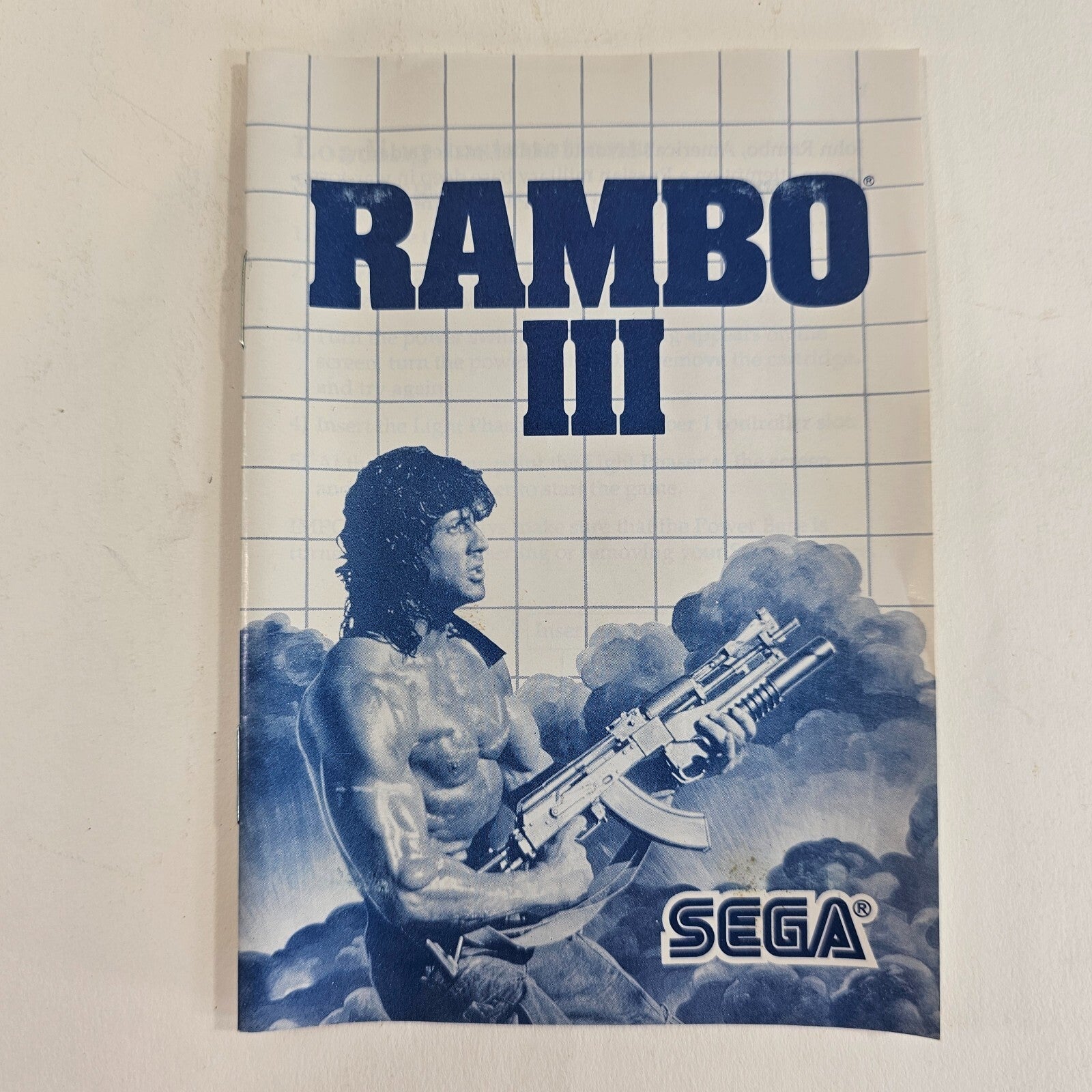 Rambo III (Sega Master System, 1988) Game Case Manual Poster - Tested
