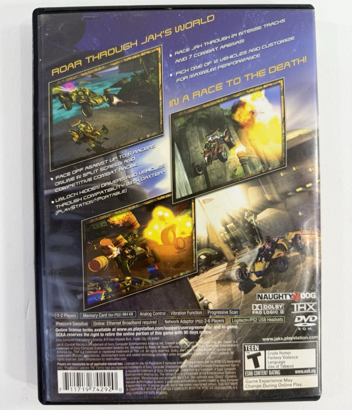 Jak X: Combat Racing (PlayStation 2, 2006) Game and Case - Tested And Working