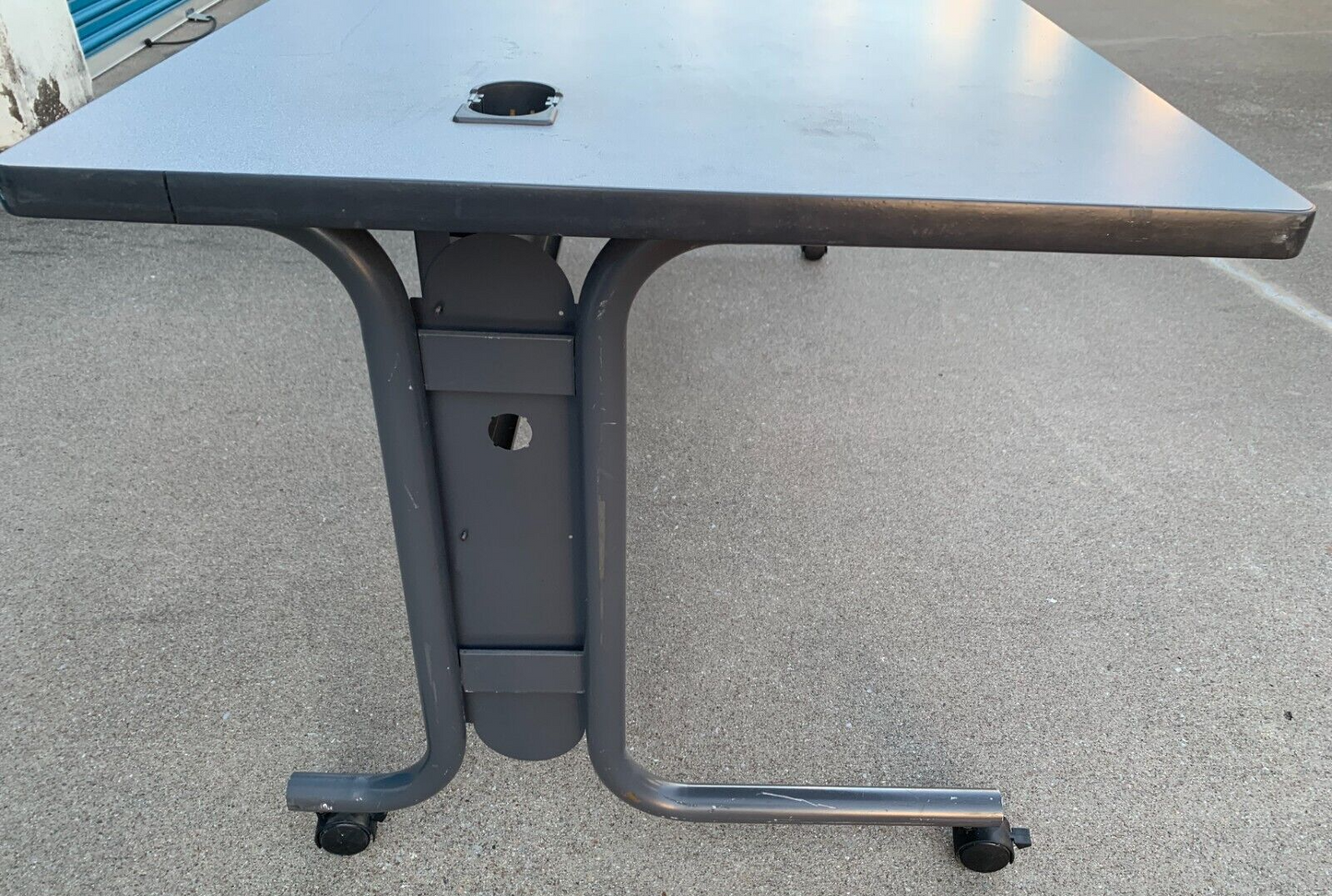 72"x30" Training Room Workstation Table with Lockable Wheels