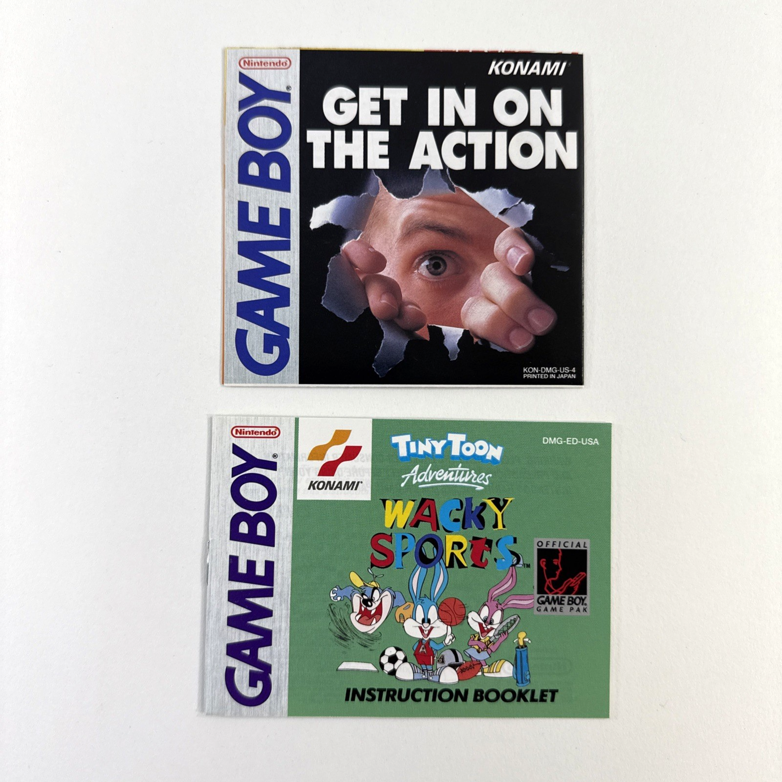 Tiny Toon Adventures: Wacky Sports (GameBoy, 1994) Game Box Manual Reg. Inserts