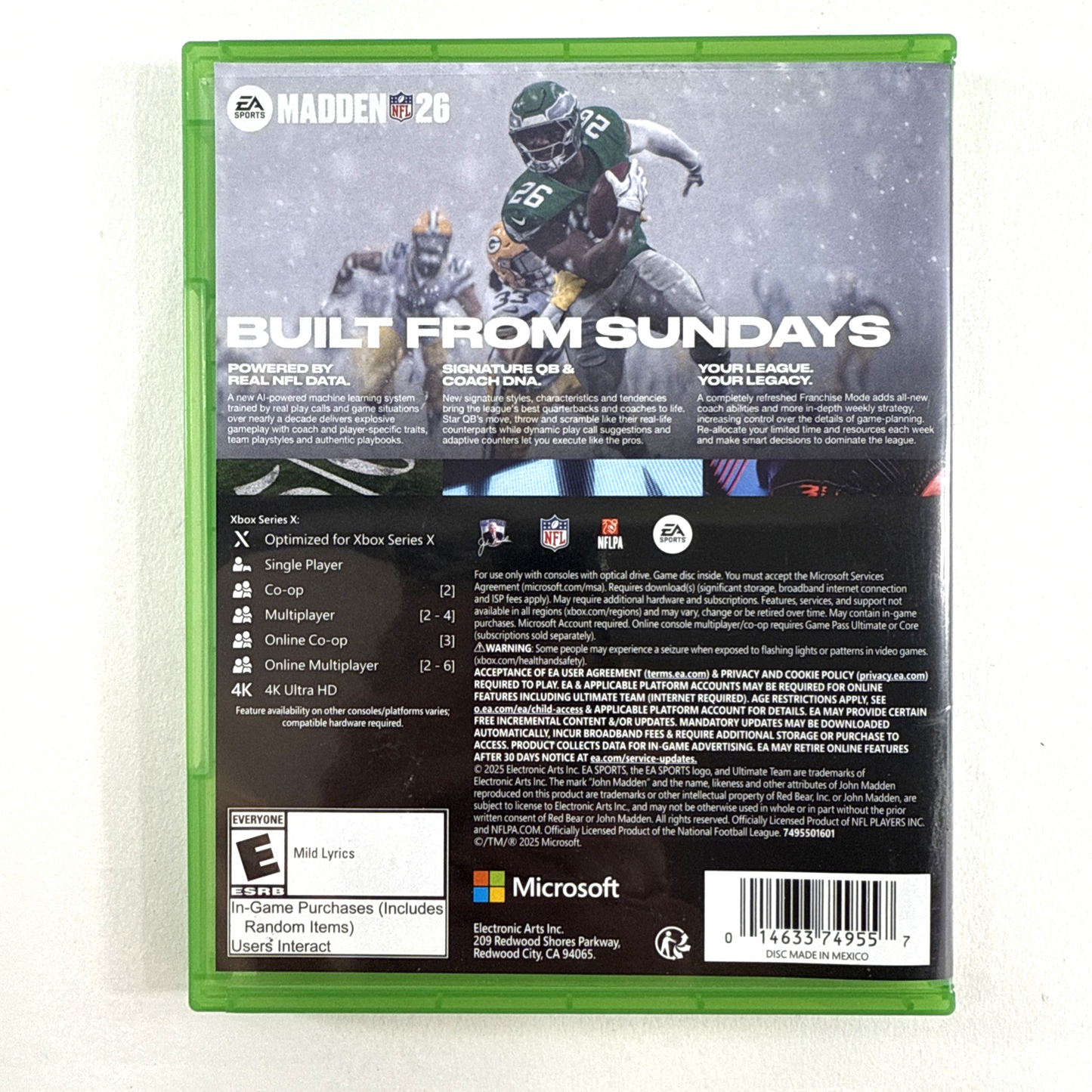 Madden NFL 26 (Microsoft Xbox Series X|S, 2025) Game Case Insert - Tested