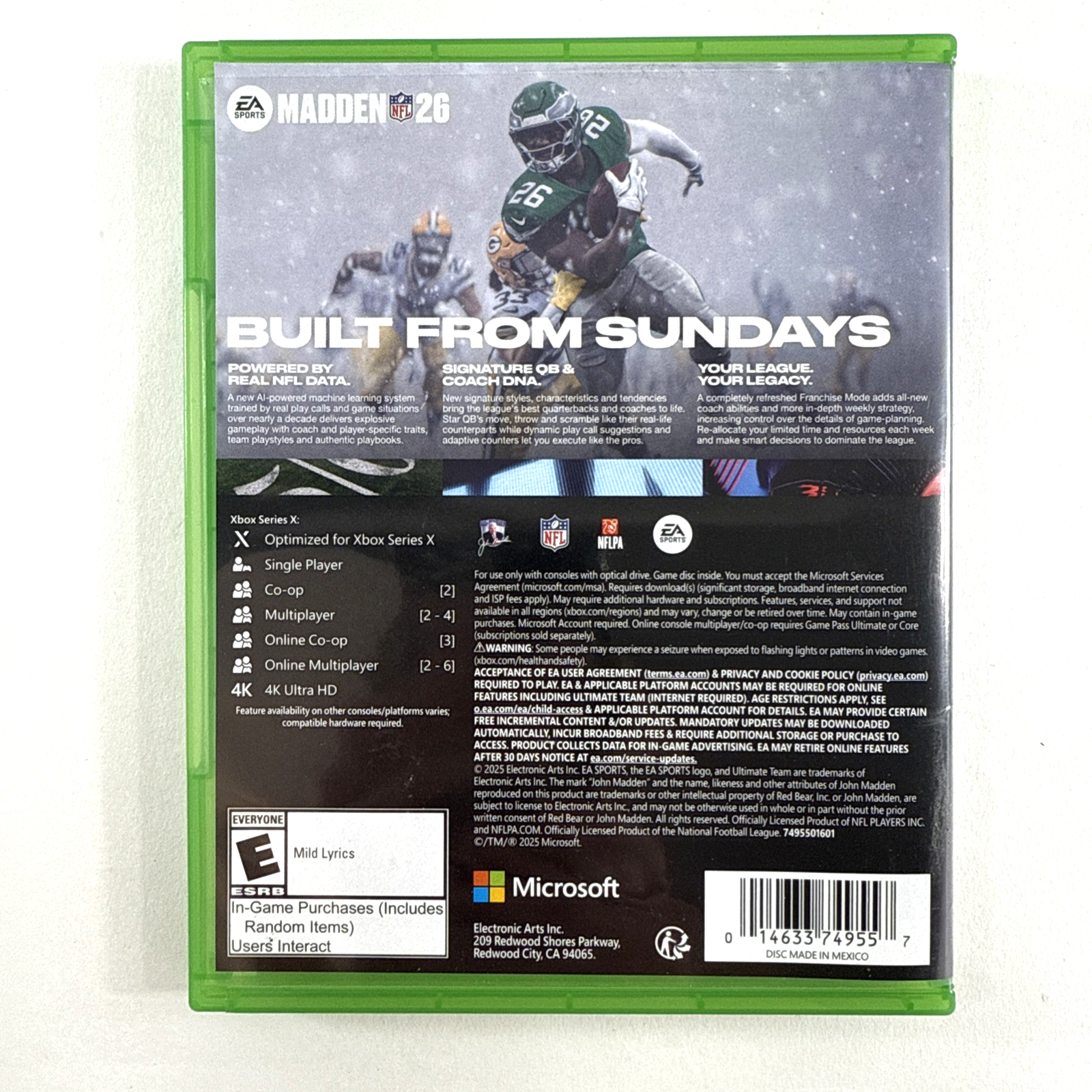 Madden NFL 26 (Microsoft Xbox Series X|S, 2025) Game Case Insert - Tested