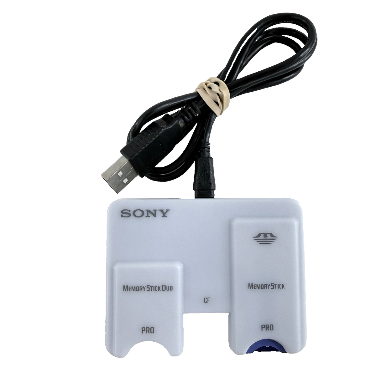 Sony Multi Slot USB Reader/Writer MSAC-USM1 with Memory Card + Adapter - Tested