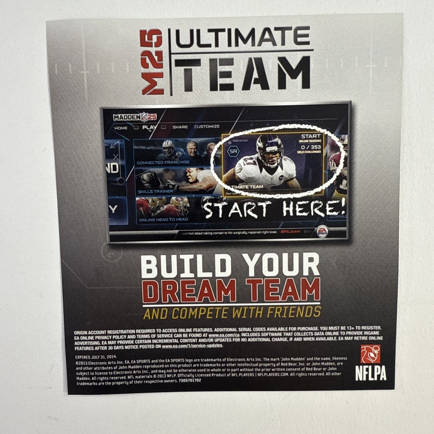 Madden NFL 25 (Microsoft Xbox One, 2013) Game Case Inserts - Tested