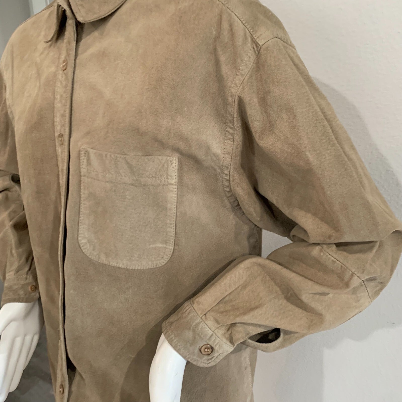 Talbots Genuine Leather Women's Medium Long Sleeved Button Up Shirt