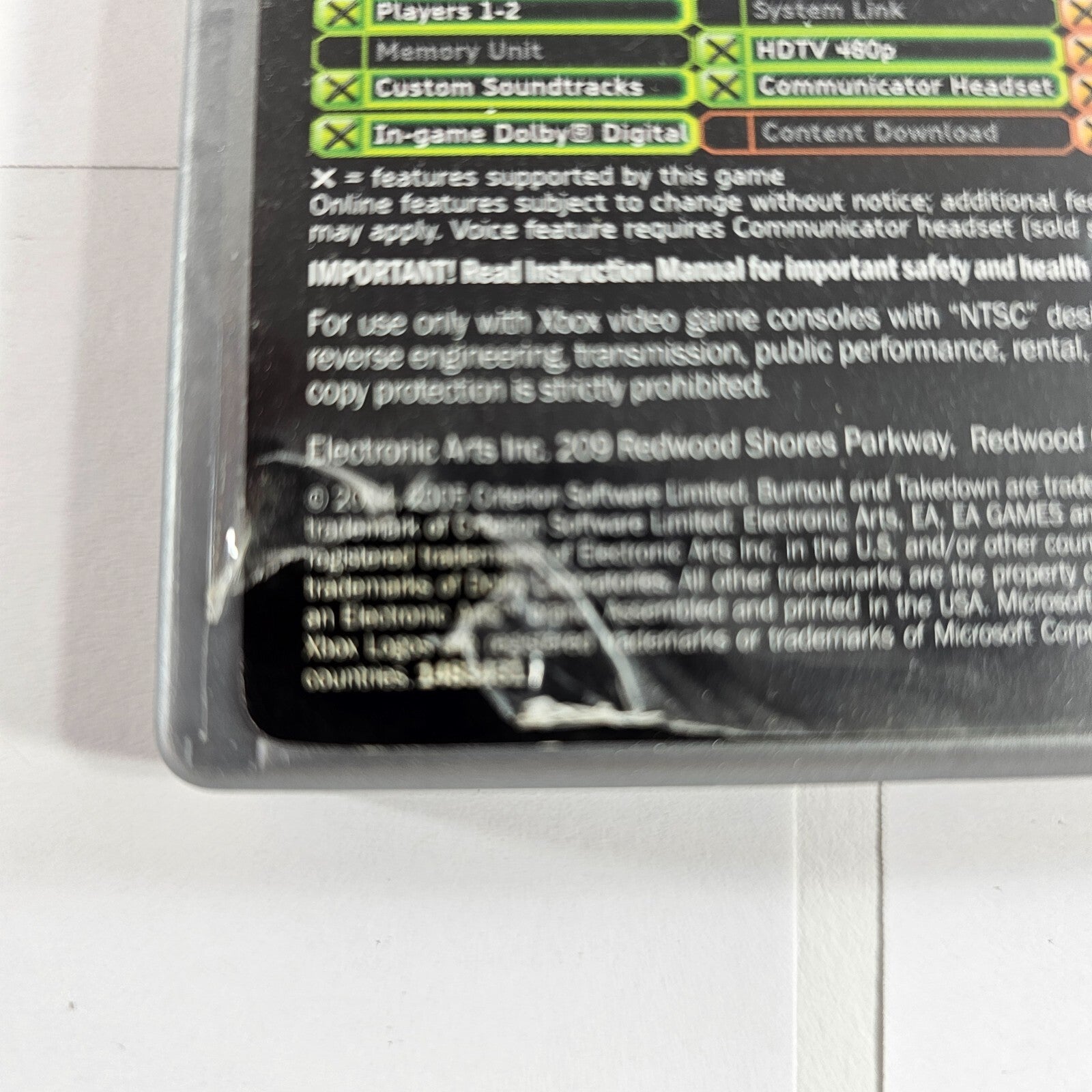 Burnout 3: Takedown (Microsoft Xbox, 2004) Game Case Manual Insert - Tested