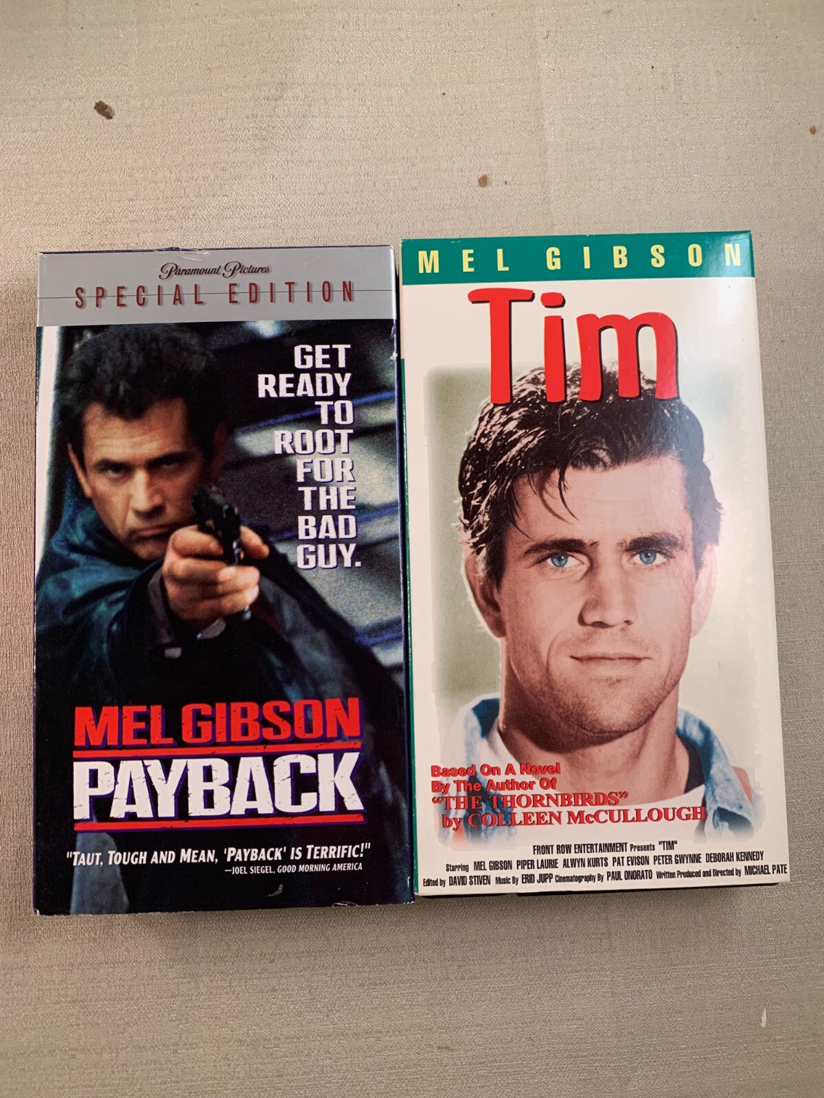 Payback/Tim (VHS bundle) Mel Gibson movies!