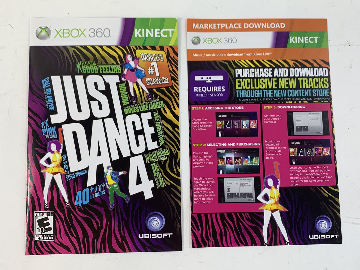 Just Dance 4 (Microsoft Xbox 360, 2012) Game Case Manual Insert - Tested