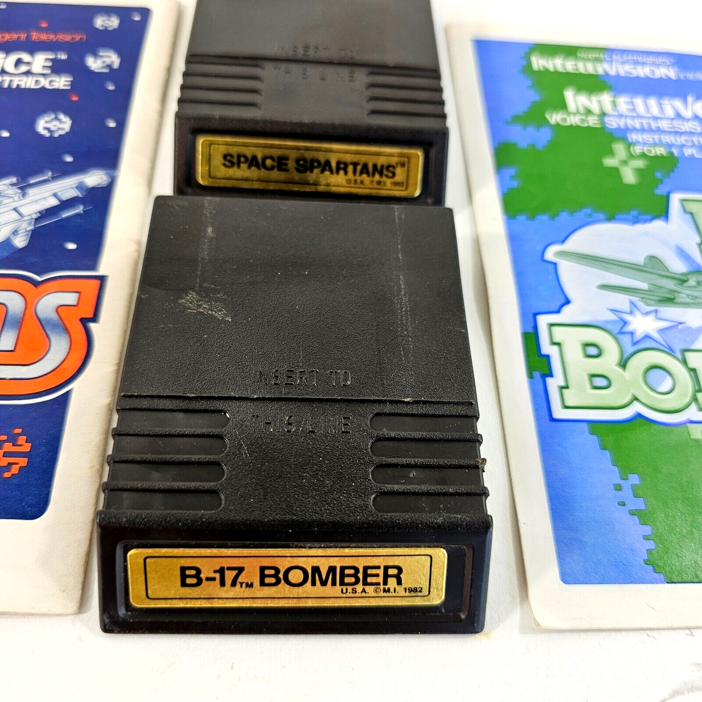 Space Spartans (Intellivision bundle) B-17 Bomber Game Cartridges and Manuals