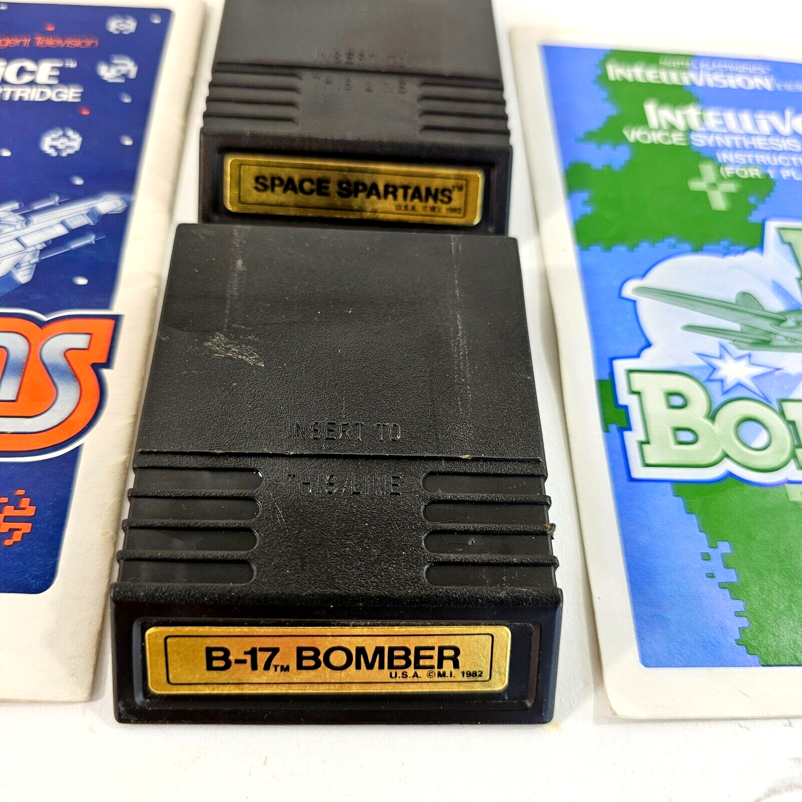 Space Spartans (Intellivision bundle) B-17 Bomber Game Cartridges and Manuals
