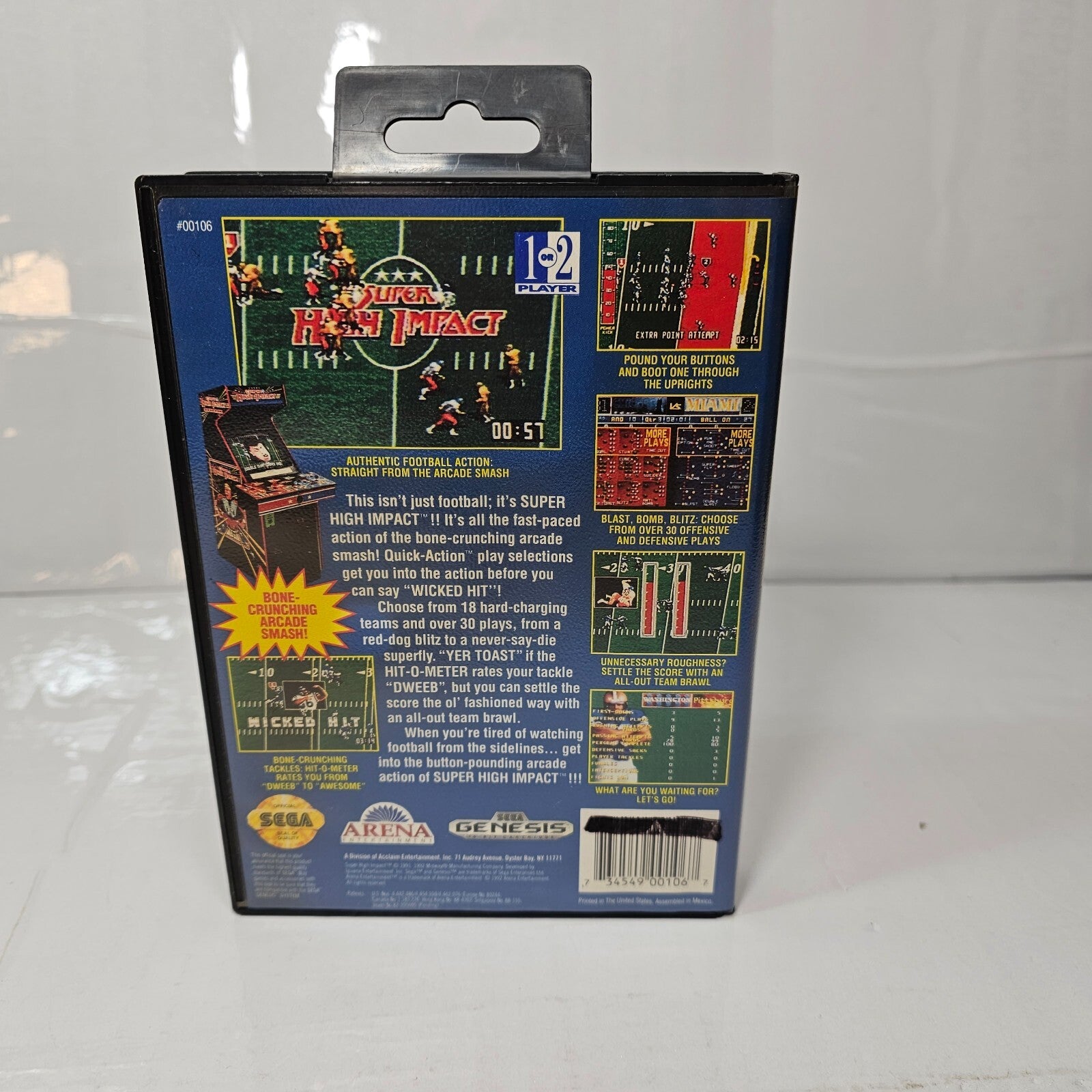 Super High Impact (Sega Genesis, 1992)  Complete in Box CIB TESTED