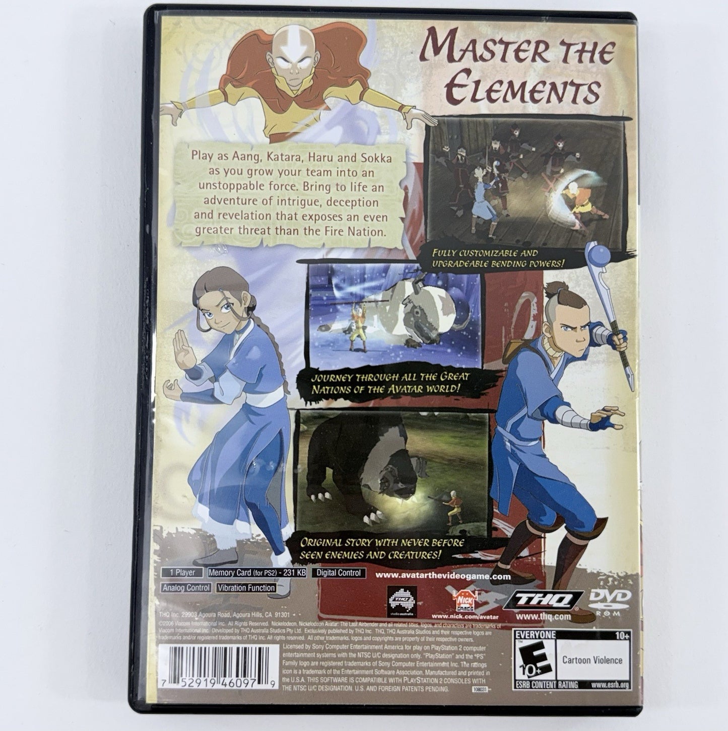 Avatar: The Last Airbender (Sony PlayStation 2, 2006) Game Case Manual - Tested
